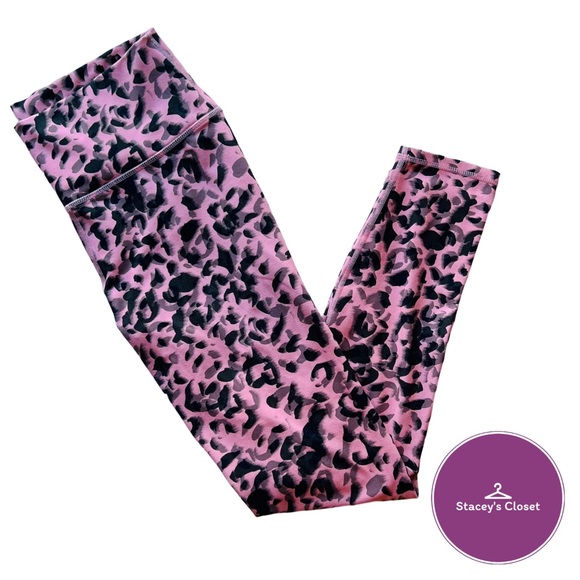 Fabletics Pants - FABLETICS PowerHold High-Waisted 7/8 Legging Pink Leopard Print